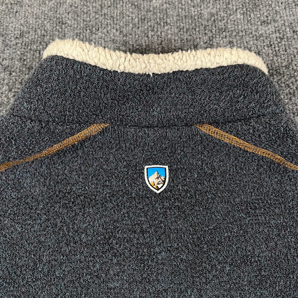 Kuhl Europa 1/4 Zip Sweater Mens M Blue Alpaca Fleece Hiking Outdoors - Picture 5 of 11